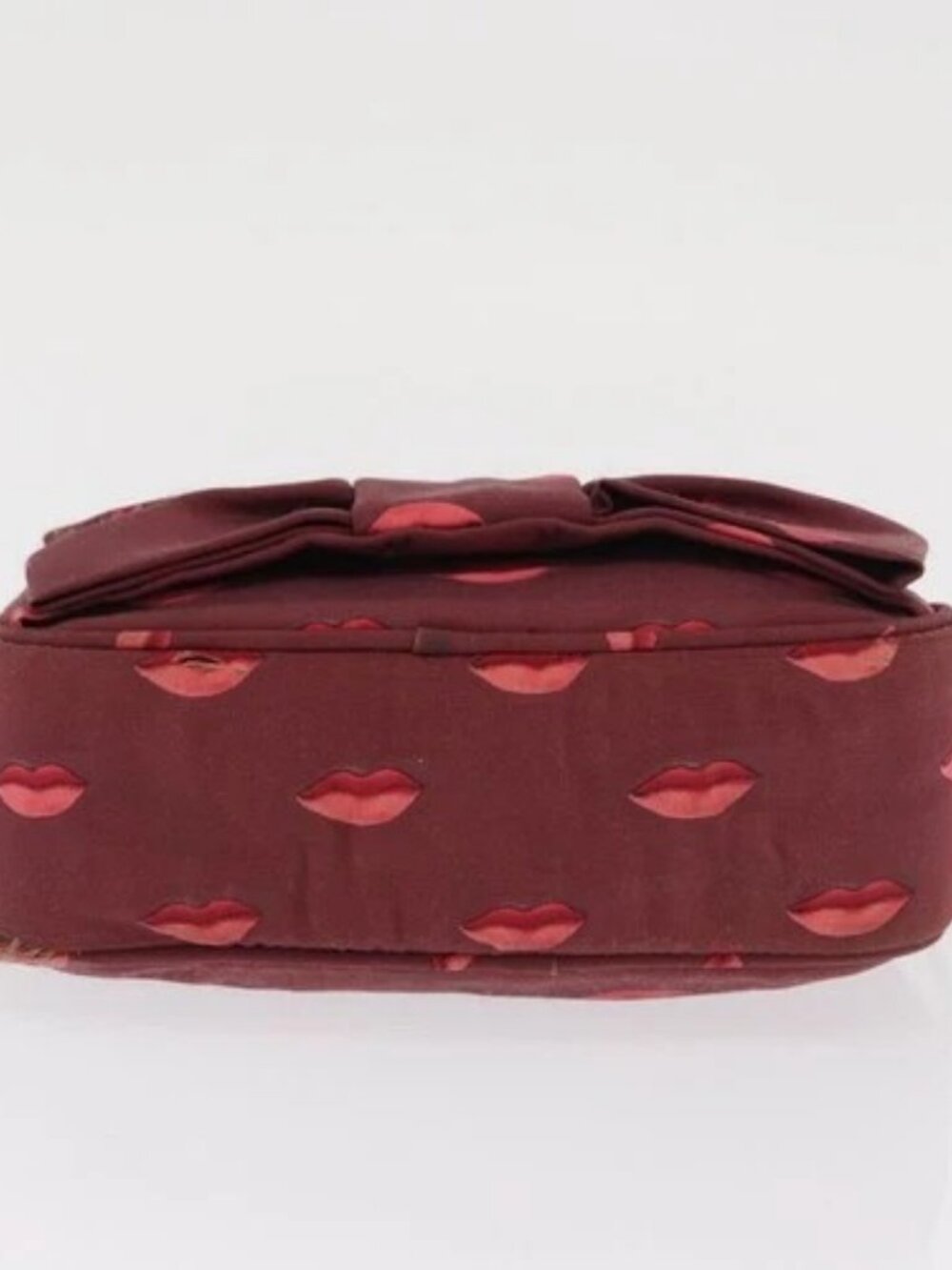 PRADA Chain Shoulder Bag Nylon Bordeaux Silver Auth BA10089 - Picture 5 of 16